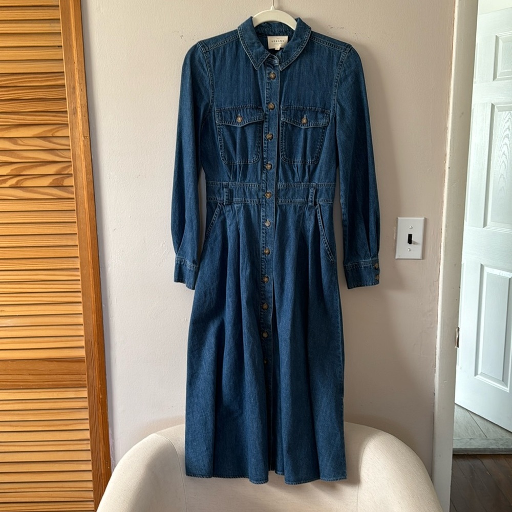 Sezane Gwen Denim Dress Size 34